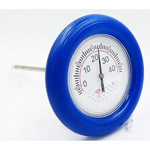 Termometro galleggiante MIDAS per piscina Ø20 cm con anello gomma blu - Stelo di profondità 30 cm