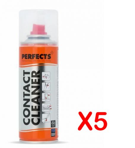 Kit Risparmio con 5 Bombolette Spray da 200 ml di Contact Cleaner Perfects  - Lubrificante Oleoso Pulisci