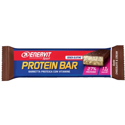 Enervit Sport Protein Bar Chocolate & Cream, barretta proteica 45g con vitamine e minerali- scadenza 23/11/2024