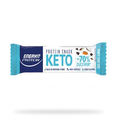 Enervit Protein Snack Keto Coco Choco Almond 35 g - Barretta proteica con 30% di frutta secca e - scadenza 15/11/2024