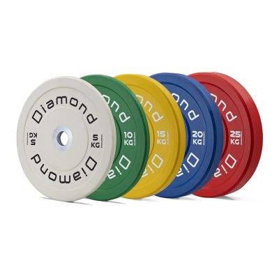 Diamond Set Dischi Bumper Competizione Pro Bianco Ø45 cm - Totale 100 kg