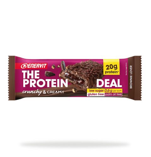 Enervit The Protein Deal Protein bar Brownie Lover 55g - Barretta proteica (20 g) low sugar - SCADENZA 06/11/2024