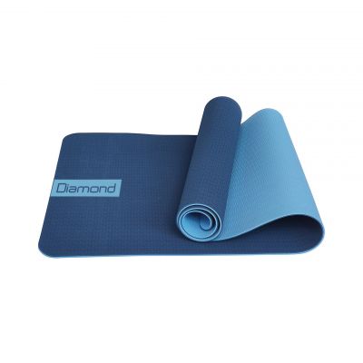 Diamond Tappetino Yoga in TPE 183 x 60 x 0,6 cm - bicolore blu/azzurro 