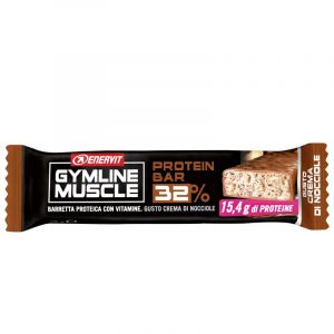 Enervit Gymline Protein Bar 32%, Crema di Nocciole - Barretta Proteica d48 g con mix di vitamine - scadenza 14/12/2024